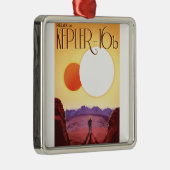Kepler-16b: Binary Solar Sunset Fine Art Space Metalen Ornament (Rechts)