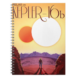 Kepler-16b: Binary Solar Sunset Fine Art Space Notitieboek