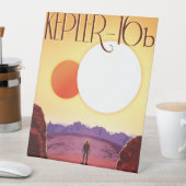 Kepler-16b: Binary Solar Sunset Fine Art Space Reclamebord Met Voetstuk (Insitu)