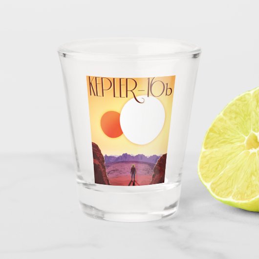 Kepler-16b: Binary Solar Sunset Fine Art Space Shot Glas (Voorkant)
