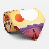 Kepler-16b: Binary Solar Sunset Fine Art Space Stropdas (Opgerold)