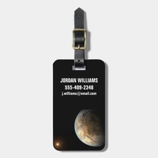 Kepler-186f draait om een verre ster. bagagelabel (Voorkant verticaal)