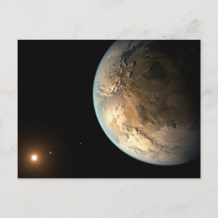 Kepler-186f draait om een verre ster. briefkaart