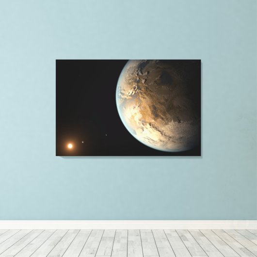 Kepler-186f draait om een verre ster. canvas afdruk (Insitu (Houten vloer))