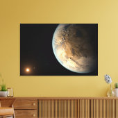 Kepler-186f draait om een verre ster. canvas afdruk (Insitu (Woonkamer))