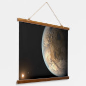 Kepler-186f draait om een verre ster. hangend wandkleed (Gebogen)