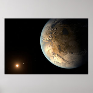 Kepler-186f draait om een verre ster. poster