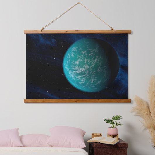 Kepler 22b, een exoplaneet. hangend wandkleed (Slaapkamer)