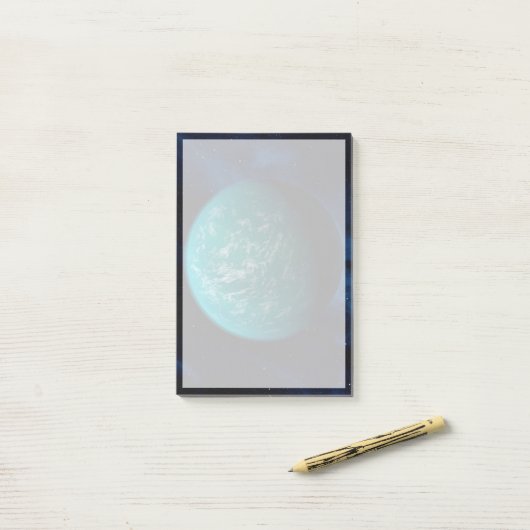 Kepler 22b, een exoplaneet. post-it® notes (Op bureau)