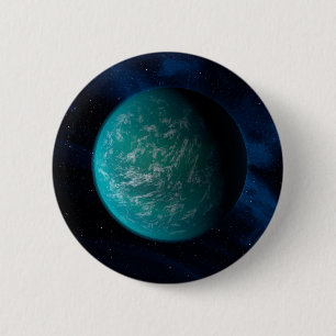 Kepler 22b, een exoplaneet. ronde button 5,7 cm