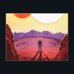 Kepler Ruimtereis Bestemming Planeet Avontuur Briefkaart<br><div class="desc">Kepler 16B - Hilarisch - wat een geweldige reisbestemming. Deze buitenaardse reisbestemming is Kepler-16b - Het land van twee zonnen - waar uw schaduw altijd gezelschap heeft. Het Poster van het Exoplanet Travel Bureau van het NASA Exoplanets Exploration Program.</div>