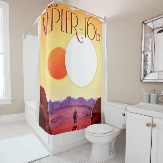 Kepler Ruimtereis Bestemming Planeet Avontuur Douchegordijn (In situ)