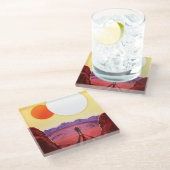 Kepler Ruimtereis Bestemming Planeet Avontuur Glazen Onderzetter (Schuin)