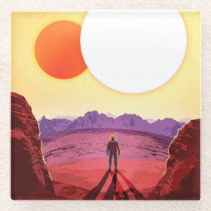 Kepler Ruimtereis Bestemming Planeet Avontuur Glazen Onderzetter