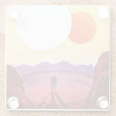 Kepler Ruimtereis Bestemming Planeet Avontuur Glazen Onderzetter (Achterkant)