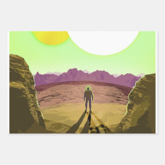 Kepler Ruimtereis Bestemming Planeet Avontuur Inpakpapier Vel (Voorkant 3)