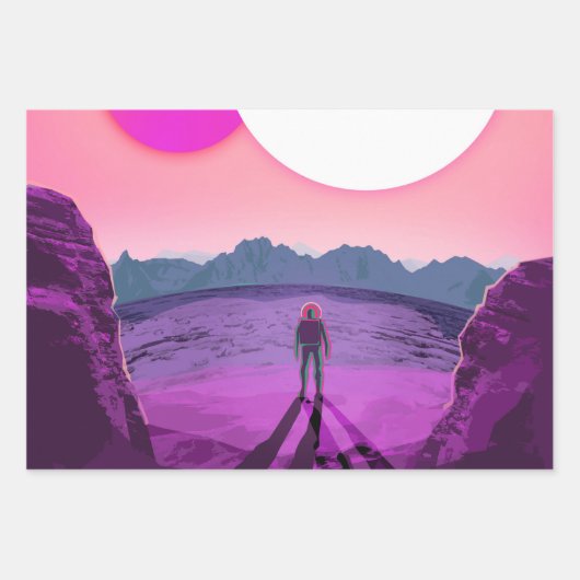 Kepler Ruimtereis Bestemming Planeet Avontuur Inpakpapier Vel (Voorkant 2)