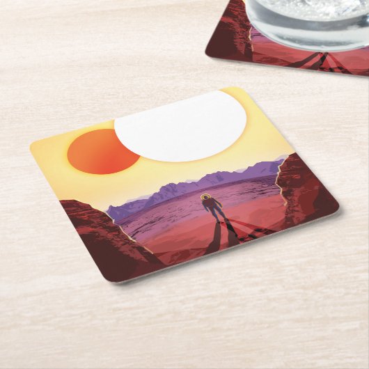 Kepler Ruimtereis Bestemming Planeet Avontuur Kartonnen Onderzetters (Schuin)