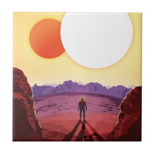 Kepler Ruimtereis Bestemming Planeet Avontuur Tegeltje (Voorkant)