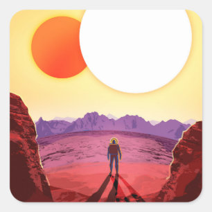 Kepler Ruimtereis Bestemming Planeet Avontuur Vierkante Sticker