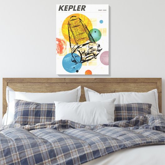 Kepler-ruimtetelescoop Poster. Canvas Afdruk (Insitu (Slaapkamer))