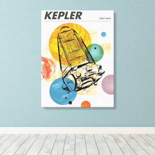 Kepler-ruimtetelescoop Poster. Canvas Afdruk (Insitu (Houten vloer))