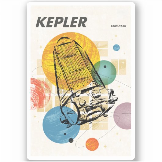 Kepler-ruimtetelescoop Poster. Sticker (Voorkant)
