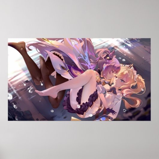 Keqing en Barbara Genshin Impact Poster (Voorkant)