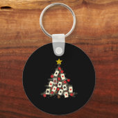 Ker Cards Christmas Tree Gambling Funny Xmas Men  Sleutelhanger (Voorkant)
