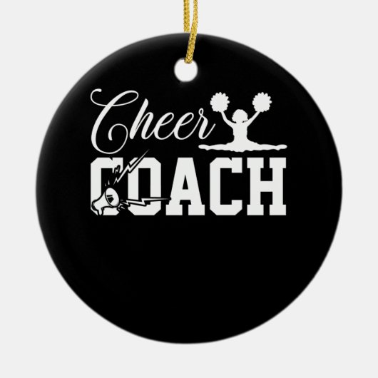 Ker coach Cheerleader met Megaphone Keramisch Ornament (Voorkant)