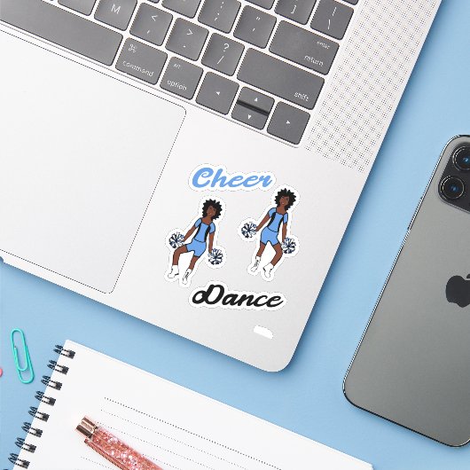 Ker Dance Pom Stickers (Periwinkle Black) (Laptop met iPhone)