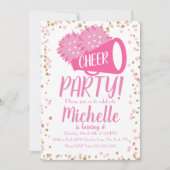 Ker Party Cheerleading Birthday roze Confetti in Kaart (Voorkant)