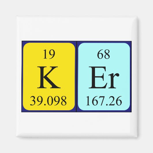 Ker periodieke table name magnet (Voorkant)