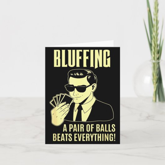 Ker Player Texas Hold'em Night - Bluffing Funny Ke Kaart (Voorkant)