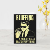 Ker Player Texas Hold'em Night - Bluffing Funny Ke Kaart (Gele Bloem)