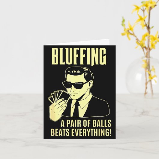 Ker Player Texas Hold'em Night - Bluffing Funny Ke Kaart (Gele Bloem)