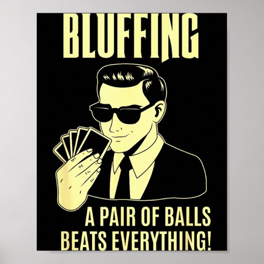 Ker Player Texas Hold'em Night - Bluffing Funny Ke Poster (Voorkant)
