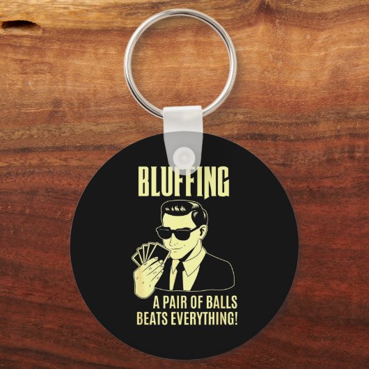 Ker Player Texas Hold'em Night - Bluffing Funny Ke Sleutelhanger (Voorkant)