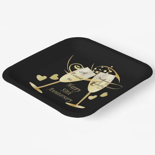 Ker tot 50 jaar Jubileum Papieren Bordje (Gebogen)