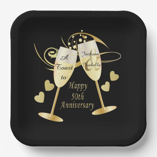 Ker tot 50 jaar Jubileum Papieren Bordje (Voorkant)