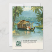 Kerala Backwaters Huisboot Zuid-Indiase Trouwdag Save The Date (Achterkant)