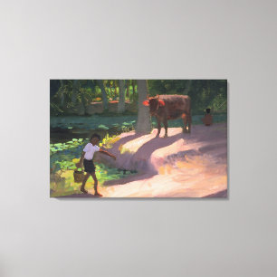 Kerala Backwaters India 1996 Canvas Afdruk