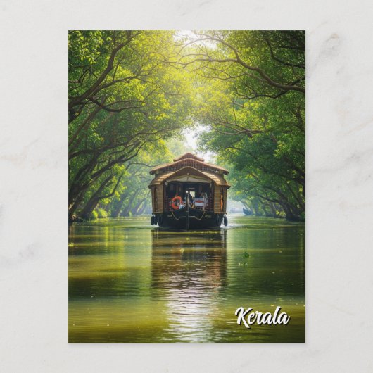 Kerala Huisboot India Briefkaart (Voorkant)