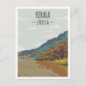 Kerala India Art Vintage Travel Illustration Briefkaart (Voorkant)
