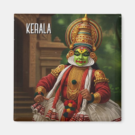 Kerala India Kathakali Performer Travel Magneet (Voorkant)