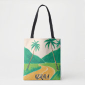 KERALA INDIA KOKOSNOOT TROPISCH INDIAAS ONTWERP TOTE BAG (Voorkant)