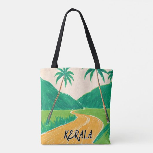 KERALA INDIA KOKOSNOOT TROPISCH INDIAAS ONTWERP TOTE BAG (Achterkant)