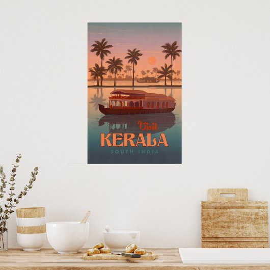 Kerala India Reisposter Poster (Keuken)