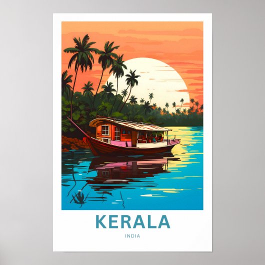 Kerala India Reisprint Poster (Voorkant)