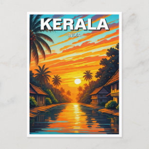 Kerala India Sunset Briefkaart